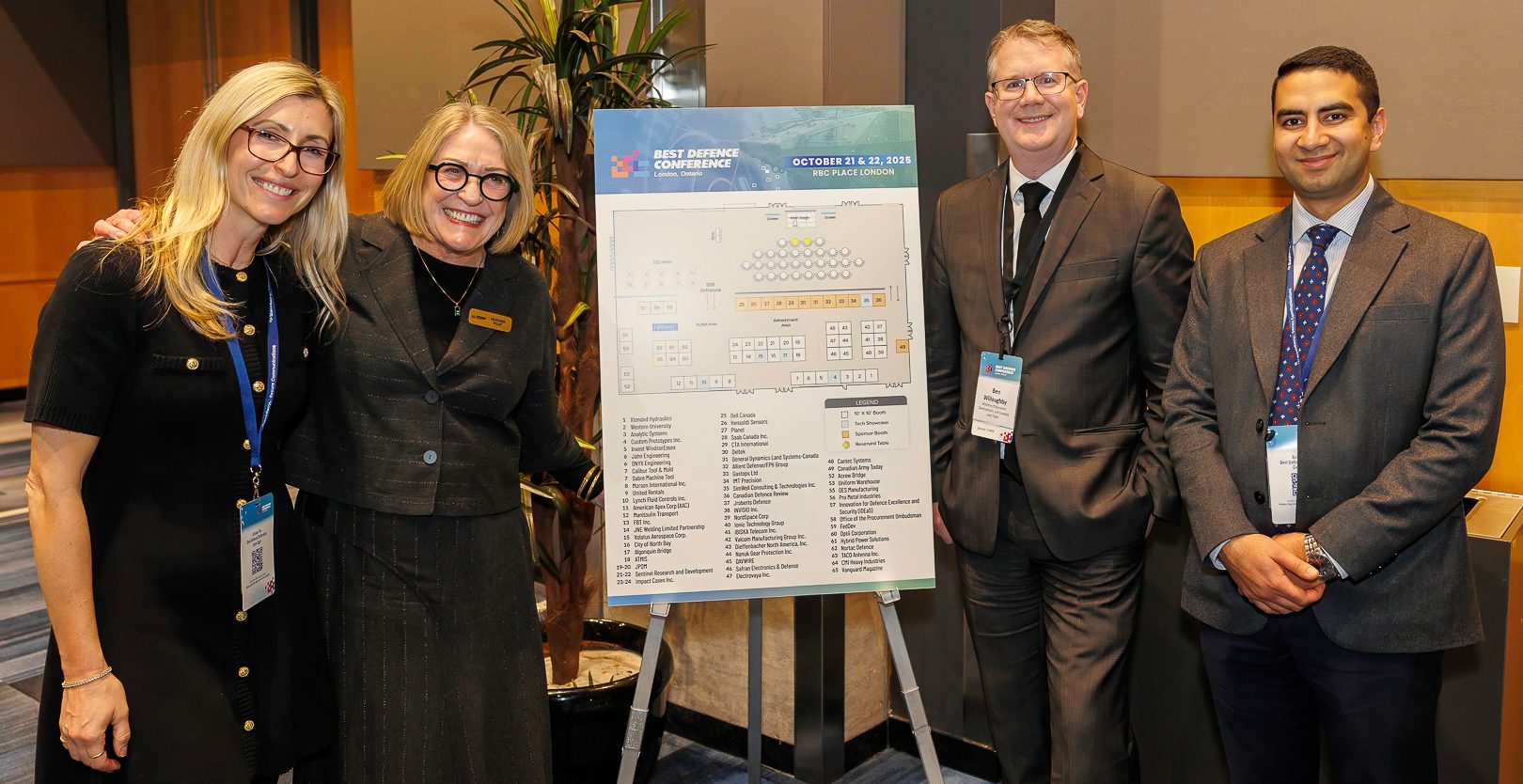 Delegates at the Best Defence Conference exhibit alongside the event floor plan