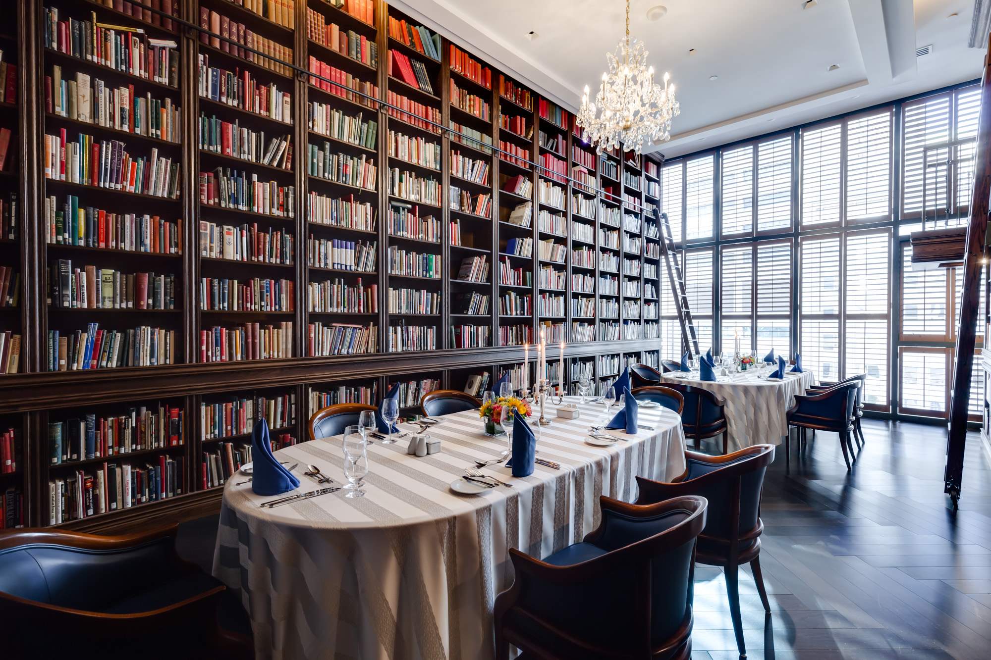 The Library and Reading Room at the Royal Canadian Military Institute, set for a small roundtable discussion